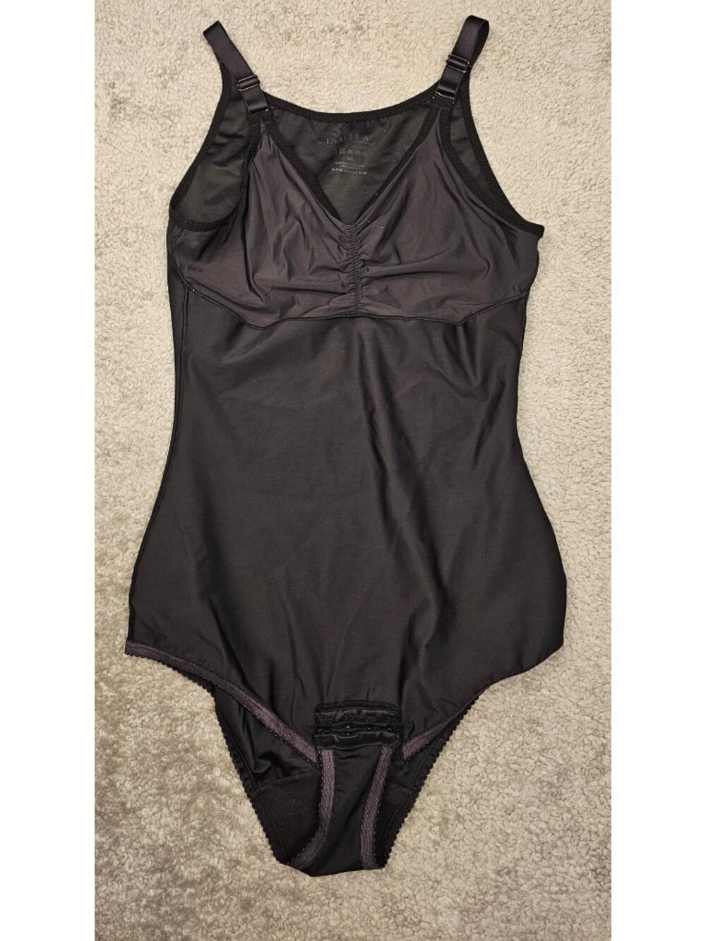 Isavela Compression Bodysuit L Adjustable Straps Black Nylon Spandex Post-Surgic